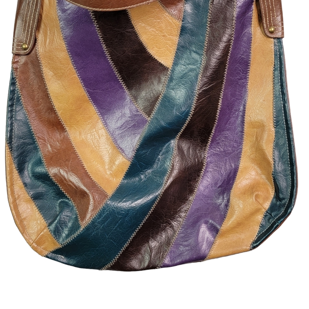 DECREE Patchwork Colorblock Vintage Style Boho Crossbody Shoulder Bag Purse - Picture 7 of 16